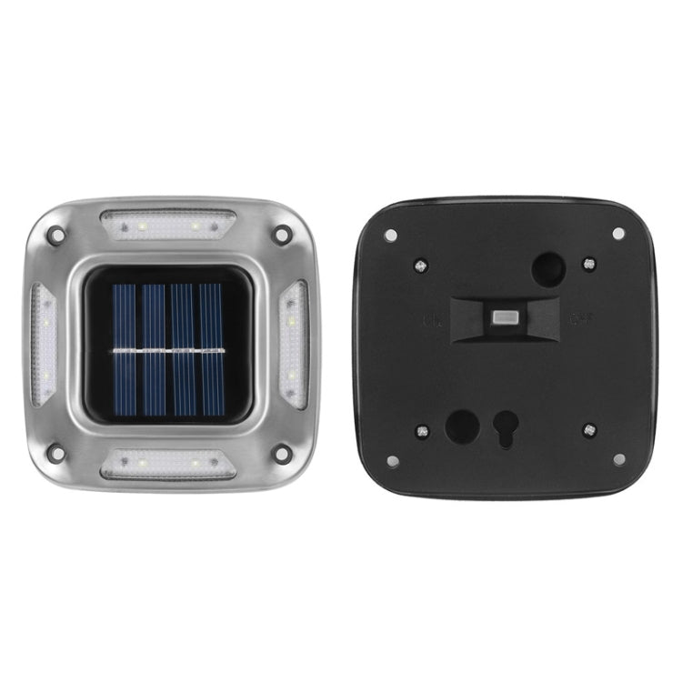 Lampada solare da parete 8 LED in acciaio inox IP65