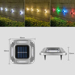 Lampada solare da parete 8 LED in acciaio inox IP65