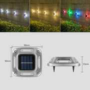 Lampada solare da parete 8 LED in acciaio inox IP65