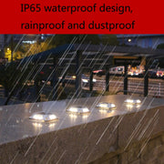 Lampada solare da parete 8 LED in acciaio inox IP65