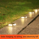 Lampada solare da parete 8 LED in acciaio inox IP65