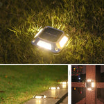 Lampada solare da parete 8 LED in acciaio inox IP65