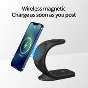 Caricabatterie wireless 3 in 1 con supporto magnetico