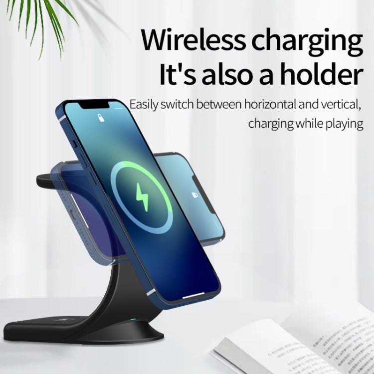 Caricabatterie wireless 3 in 1 con supporto magnetico