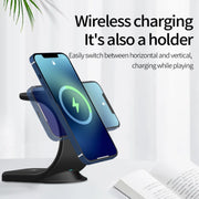 Caricabatterie wireless 3 in 1 con supporto magnetico