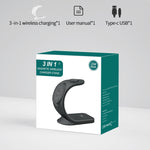 Caricabatterie wireless 3 in 1 con supporto magnetico