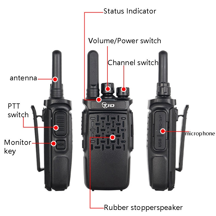 Walkie Talkie TID 118 16 Canali 400-470 MHz 1-3 km