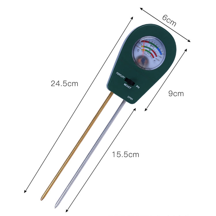 LY101 Rilevatore di terreno per fiori ed erba PH Tester alcalino cantonale, Green, Blue, Black