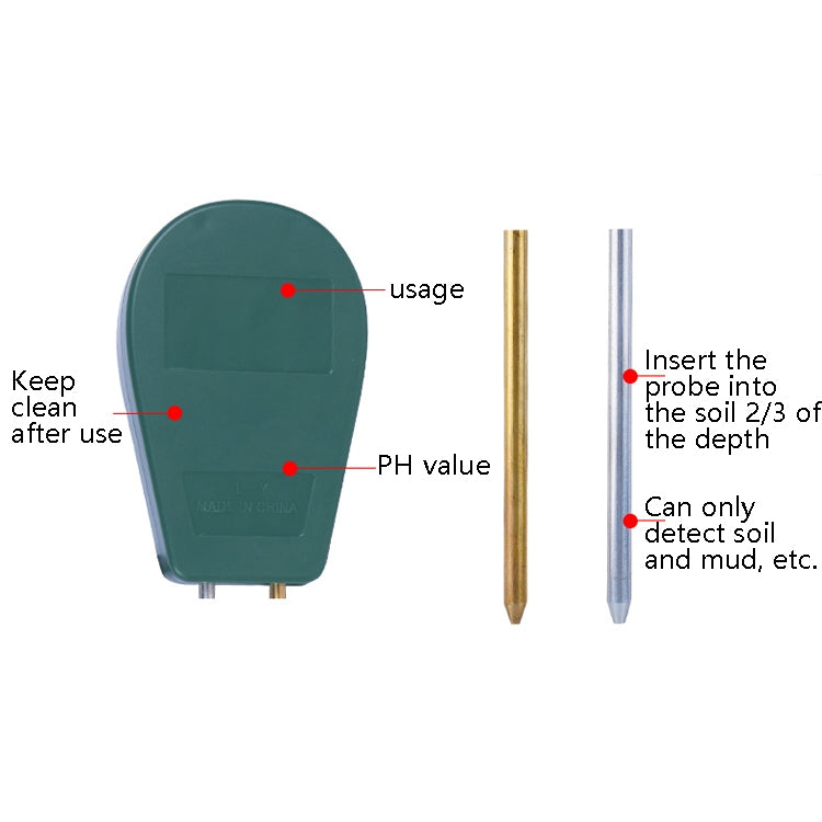 LY101 Rilevatore di terreno per fiori ed erba PH Tester alcalino cantonale, Green, Blue, Black