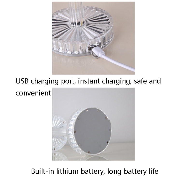 Lampada da tavolo in cristallo di diamante con tocco di ricarica USB, USB Charging(Tri-tone Light), USB Charging(RGB with Remote Control 16 Color)