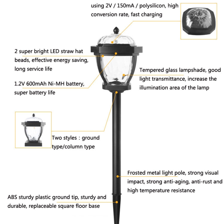 Lampada solare da giardino impermeabile 2 LED 5W