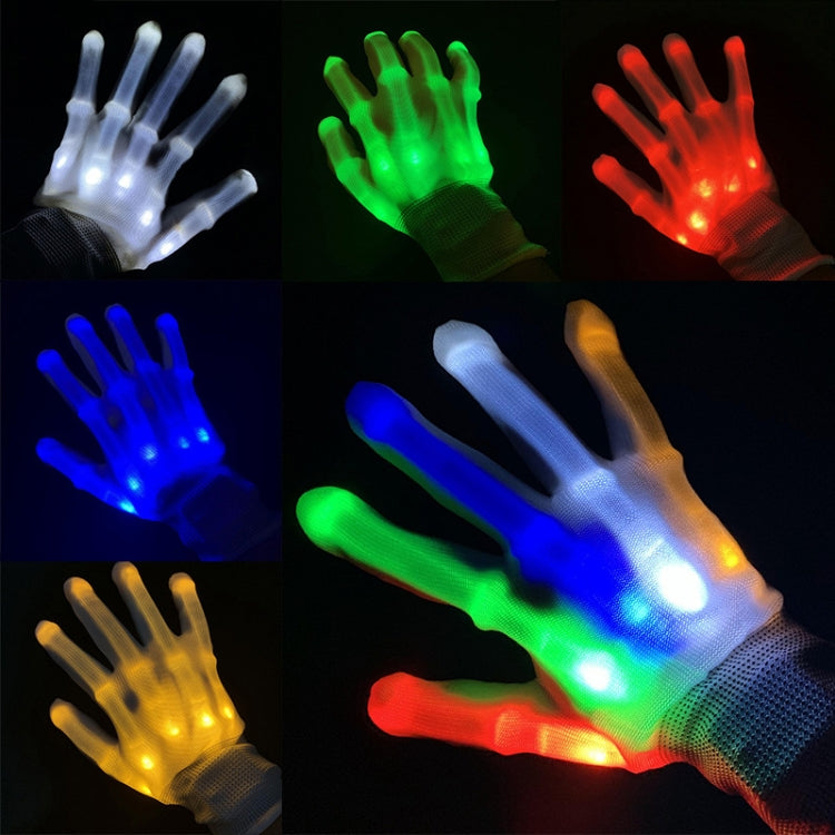 1 paio di guanti luminosi a LED per ossa delle mani, XL