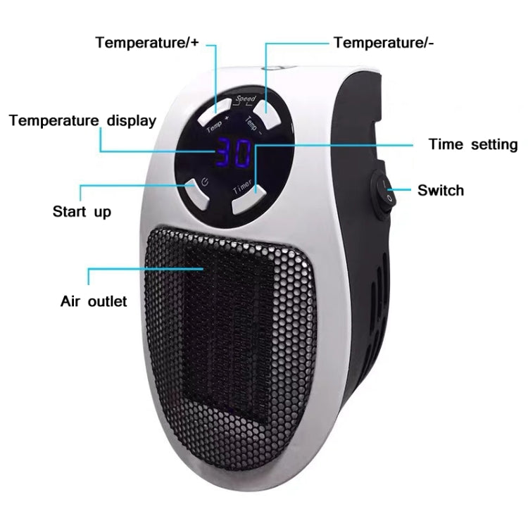 Piccolo riscaldatore per il controllo della temperatura intelligente multifunzionale per uso domestico, specifica:, EU Plug, US Plug, UK Plug
