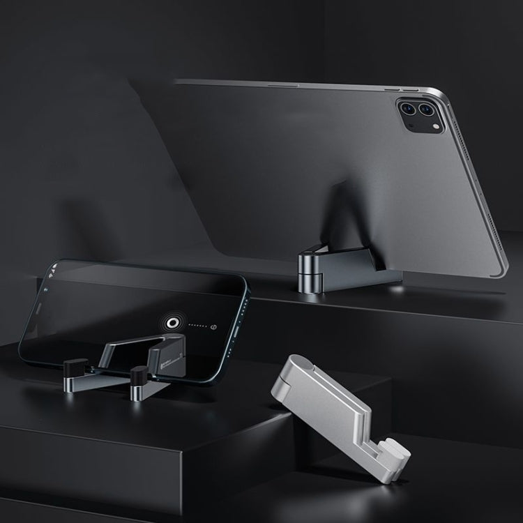 Supporto pieghevole in lega di alluminio per tablet e smartphone