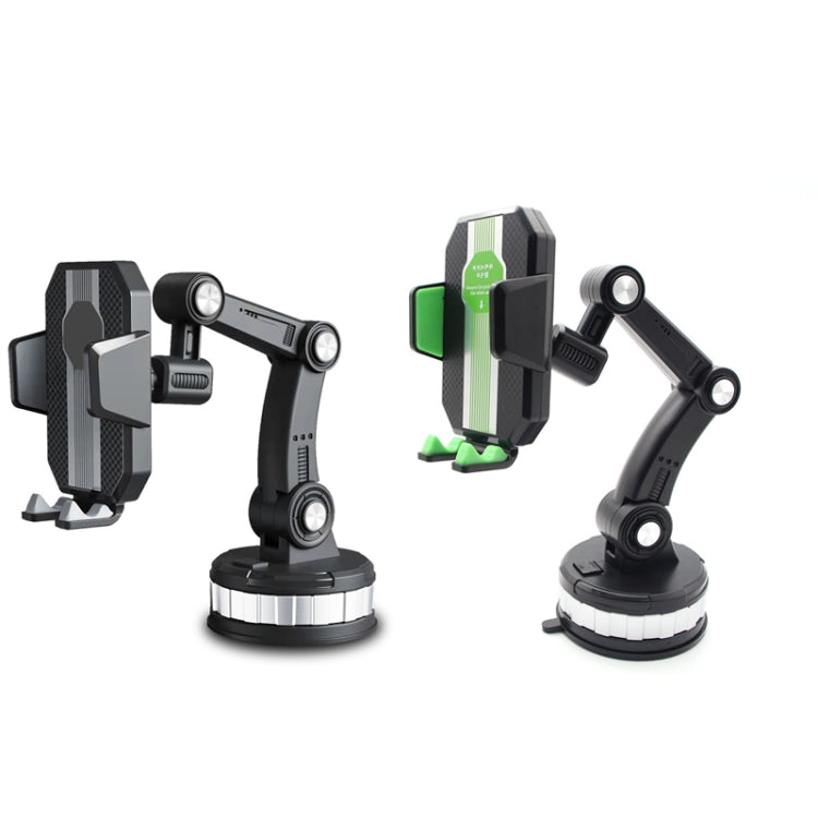X-0566 Supporto per telefono da auto con ventosa grande Supporto per telefono da console centrale, X-0566 Black Gray, X-0566 Black Green