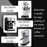 Maniglia senza fondo per macchina da caffè in lega di zinco per DeLonghi, stile:, Beech Flat Button, Plastic, Bamboo Without Button, Red Gem Without Button, Red Gem Two Wire Circle, Red Gem Straight, Black Rosewood Straight, Red Rosewood Flat Button   ...