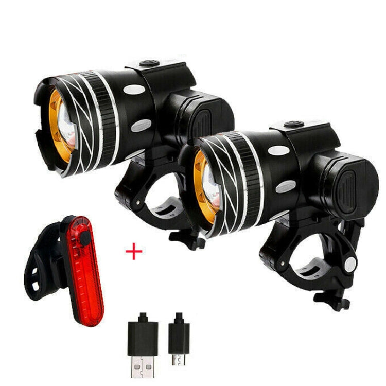 7602 LED Luce anteriore per bicicletta con zoom telescopico a ricarica USB, specifica:, Headlight, Headlight + 928 Taillight, Headlight + 056 Taillight, Headlight + 313 Taillight, Headlight + Gem Lamp, Headlight +11034 Taillight                        ...