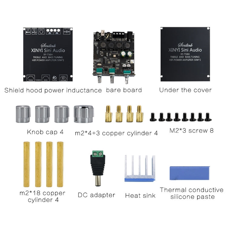 XINYI Sini T50H Bluetooth 5.0 con modulo piastra di potenza digitale stereo con regolazione ad alto livello pre-stadio, Sini T50H