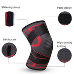 Ginocchiere sportive in maglia a nastro pressurizzato, M (Red), L (Red), XL (Red), XXL (Red), M (Black), L (Black), XL (Black), XXL (Black)