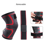 Ginocchiere sportive in maglia a nastro pressurizzato, M (Red), L (Red), XL (Red), XXL (Red), M (Black), L (Black), XL (Black), XXL (Black)