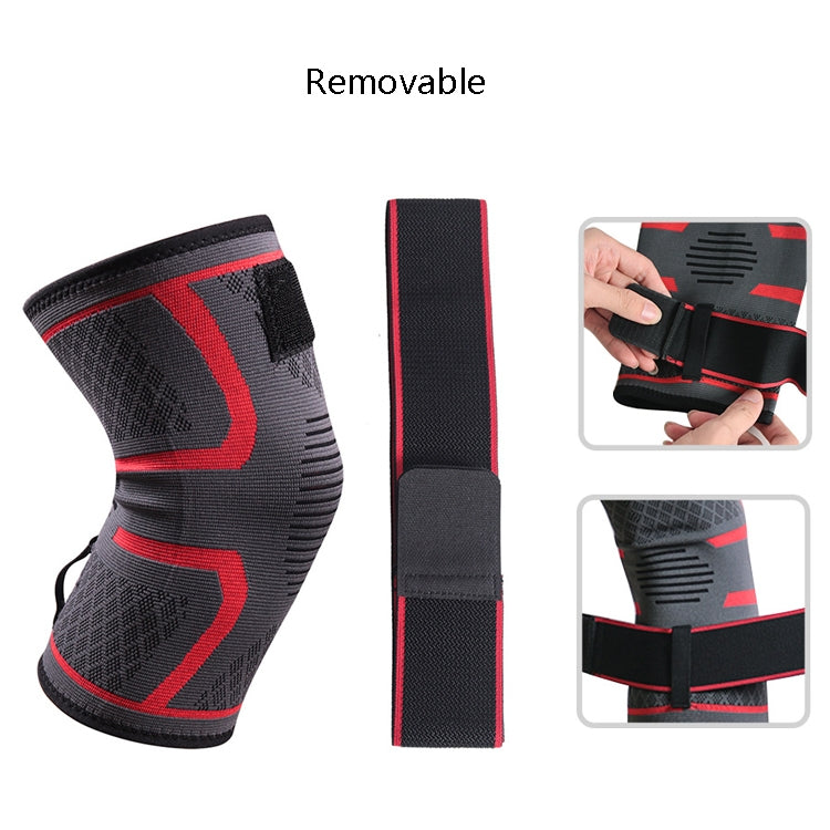 Ginocchiere sportive in maglia a nastro pressurizzato, M (Red), L (Red), XL (Red), XXL (Red), M (Black), L (Black), XL (Black), XXL (Black)
