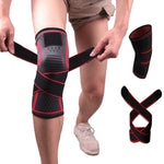 Ginocchiere sportive in maglia a nastro pressurizzato, M (Red), L (Red), XL (Red), XXL (Red), M (Black), L (Black), XL (Black), XXL (Black)