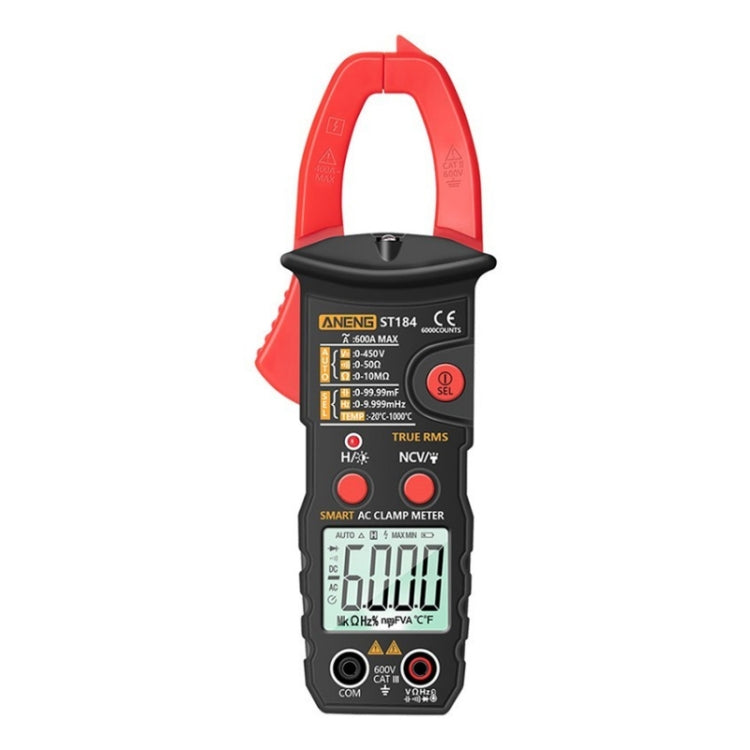 ANENG ST184 Identifica automaticamente il multimetro digitale intelligente a morsetto, Red, Black, Yellow