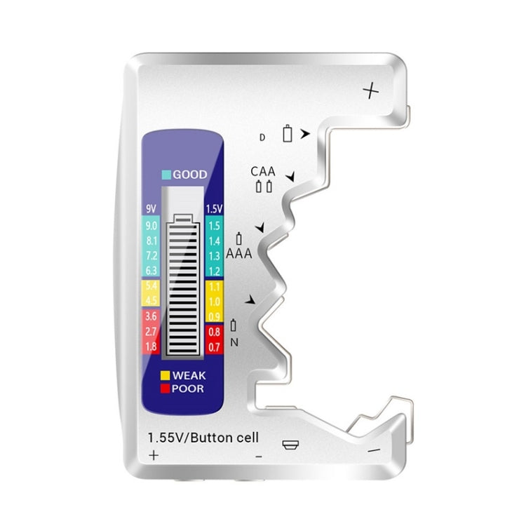 Rilevatore di tensione di alimentazione della batteria ANENG 1,5 V / 9 V, Silver, Black