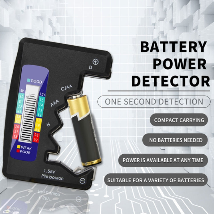 Rilevatore di tensione di alimentazione della batteria ANENG 1,5 V / 9 V, Silver, Black