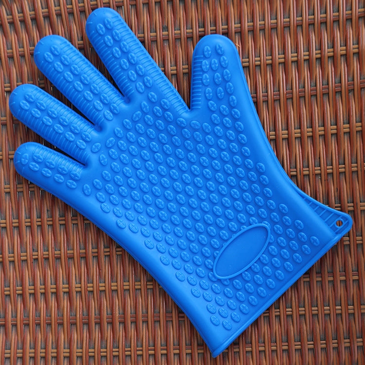 2 guanti da forno per forno a microonde con isolamento in silicone, Blue, Green, Yellow, Pink, Purple, Orange