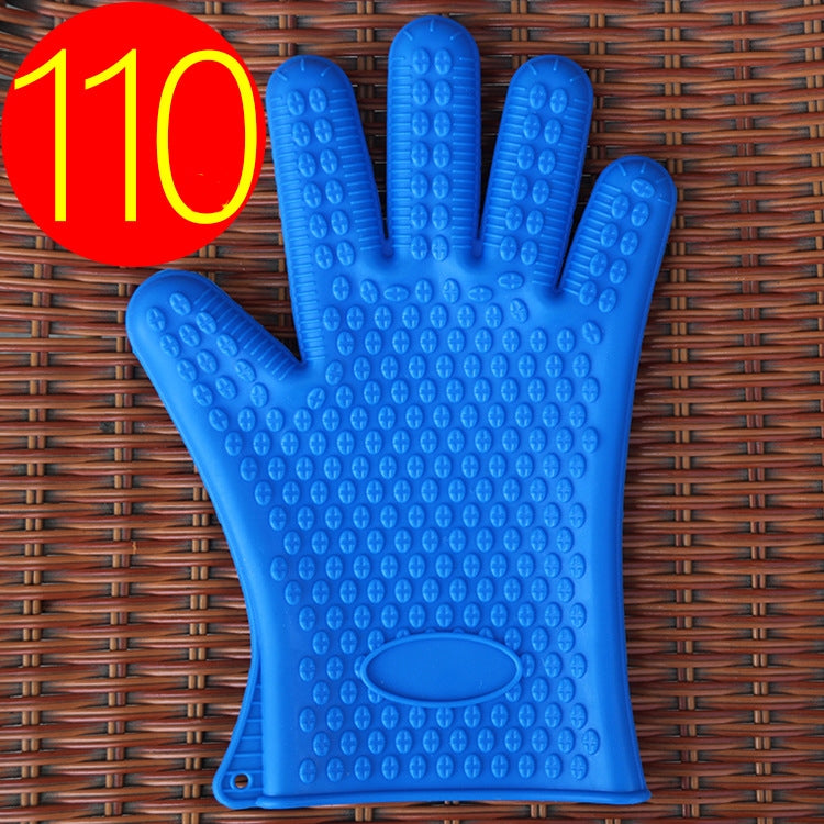 2 guanti da forno per forno a microonde con isolamento in silicone, Blue, Green, Yellow, Pink, Purple, Orange