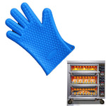 2 guanti da forno per forno a microonde con isolamento in silicone, Blue, Green, Yellow, Pink, Purple, Orange