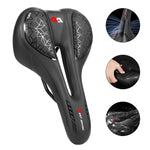 WEST BIKING Comoda sella in silicone per bicicletta, stile:, Geometric, Emergency Ribbon, Fish Scale, Rhombus Annual Wheel (Sponge), Fish Scale (Sponge)