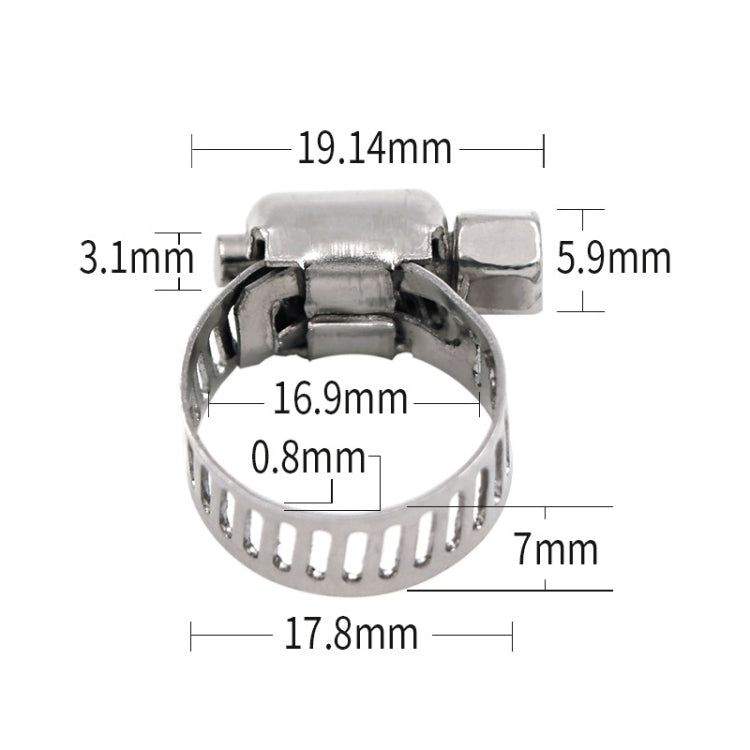 Morsetto per tubo dell'acqua in acciaio inossidabile da 100 pezzi, Stainless Steel Pipe Clamp