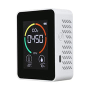 Misuratore di CO2 e qualità dell'aria con display di temperatura e umidità (semiconduttore, Bianco)