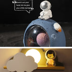 W1153 Resin Planet Night Light Decorazioni per la casa, stile:, Silver Star, Golden Star, Puppy Astronaut, Kitten Astronaut, Bear Astronaut