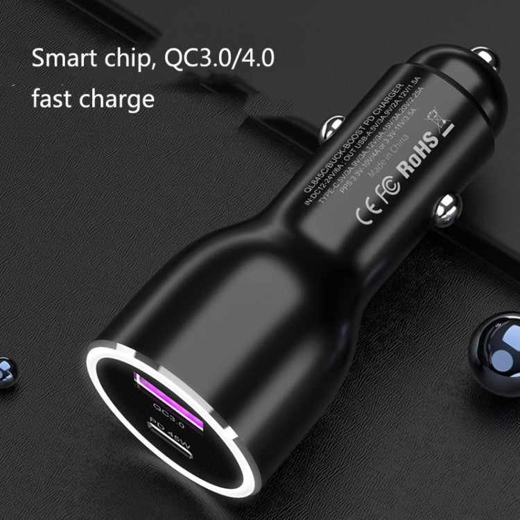 QL845C PD 45W USB-C / Type-C + Caricabatteria per auto USB QC 3.0, QL845C