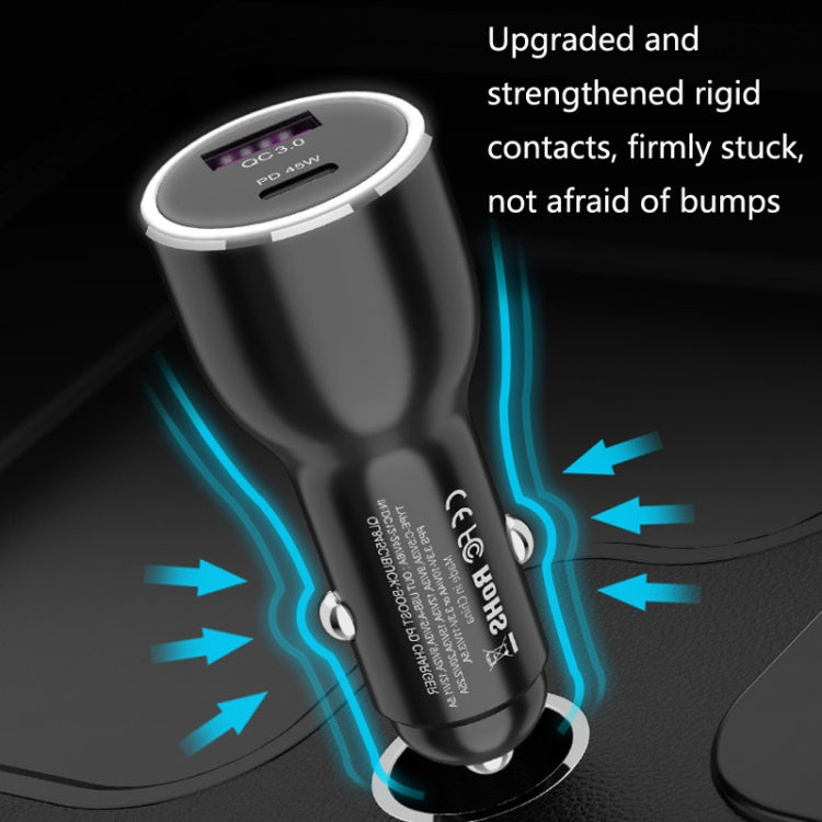 QL845C PD 45W USB-C / Type-C + Caricabatteria per auto USB QC 3.0, QL845C