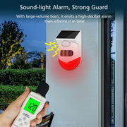 Allarme solare a infrarossi impermeabile per esterni, specifiche:, Independent, Remote Control, Wireless, Recording