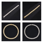 NL075H Bracciale con collana Street Hip Hop Square Rock Candy, misura:, 18cm (Gold), 18cm (Silver), 45cm (Gold), 45cm (Silver)