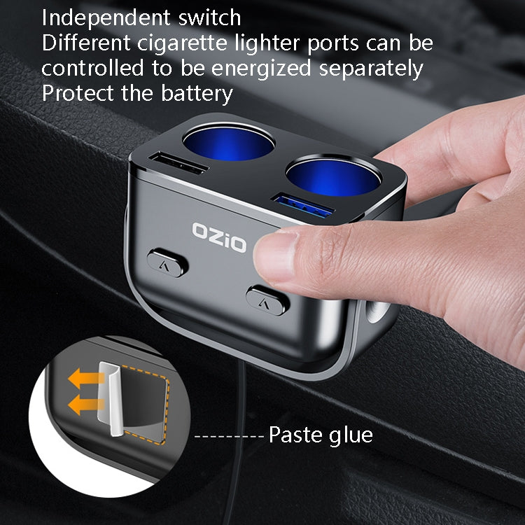 Spina di conversione accendisigari per caricabatteria da auto Ozio, Y34QA Black QC3.0 Fast Charge, Y48QA Black All Agreement Flash Charge