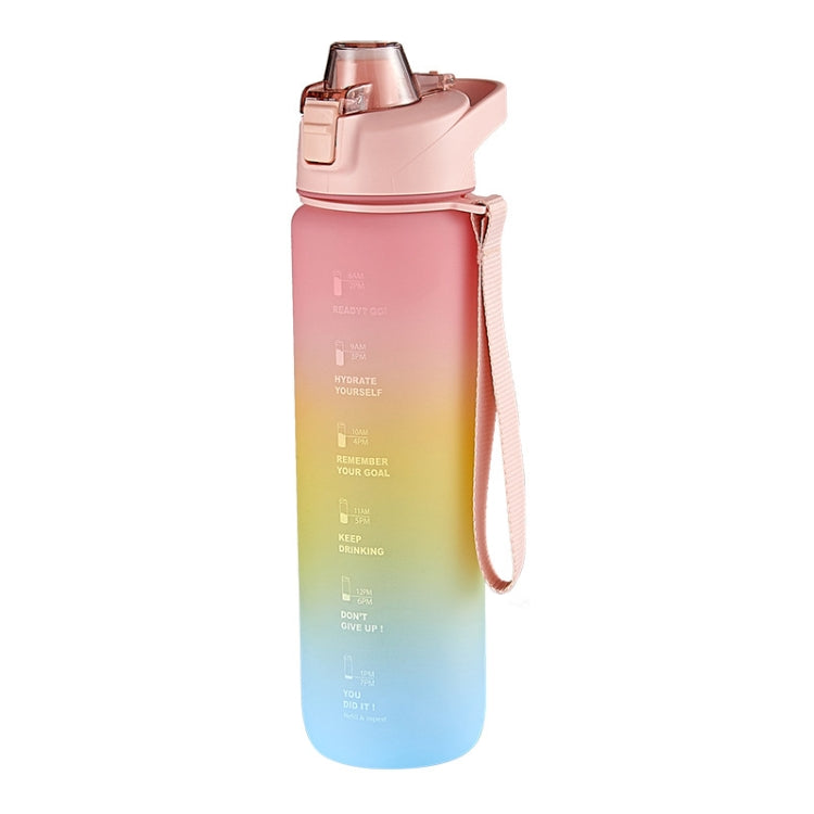 Colori sfumati di grande capacità da 1000 mlBicchiere per acqua sportiva in plastica, Cherry Pink, Sky Blue, Silver Gray