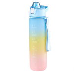 Colori sfumati di grande capacità da 1000 mlBicchiere per acqua sportiva in plastica, Cherry Pink, Sky Blue, Silver Gray
