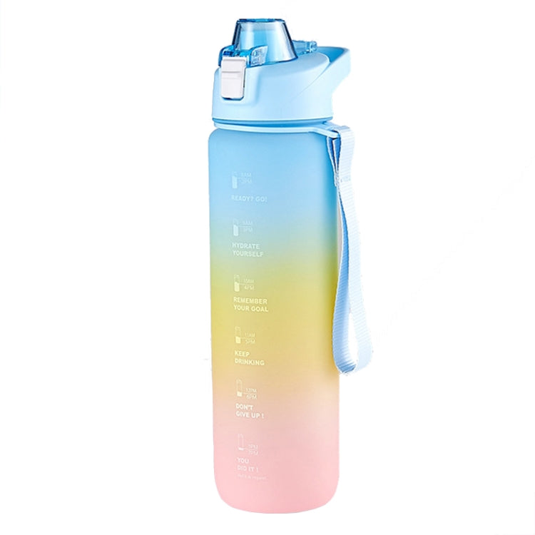 Colori sfumati di grande capacità da 1000 mlBicchiere per acqua sportiva in plastica, Cherry Pink, Sky Blue, Silver Gray