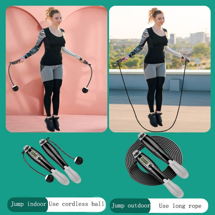 Corda per saltare con filo elettronico per conteggio sportivo da 2 pezzi, stile:, Cordless (Gray), Cordless (Green), Wired Wire Rope (Blue), Wired Wire Rope (Green), Wired Wire Rope (Gray), Wired Wire Rope Pink, Cordless Ball+Wired Wire Rope (Blue)    ...