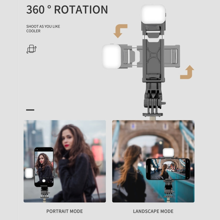 Mini Selfie Stick Bluetooth con Luce Integrata 70-76cm