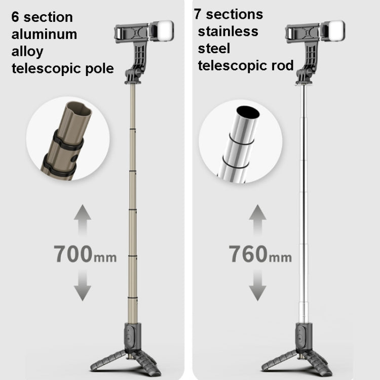 Mini Selfie Stick Bluetooth con Luce Integrata 70-76cm