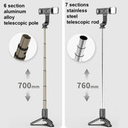 Mini Selfie Stick Bluetooth con Luce Integrata 70-76cm
