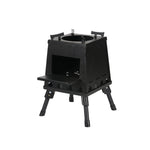 Stufa a legna per barbecue portatile pieghevole da campeggio all'aperto, dimensioni:, Small (Green), Small (Black), Small (Stainless Steel), Large (Green), Large (Black), Large (Stainless Steel)