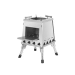 Stufa a legna per barbecue portatile pieghevole da campeggio all'aperto, dimensioni:, Small (Green), Small (Black), Small (Stainless Steel), Large (Green), Large (Black), Large (Stainless Steel)
